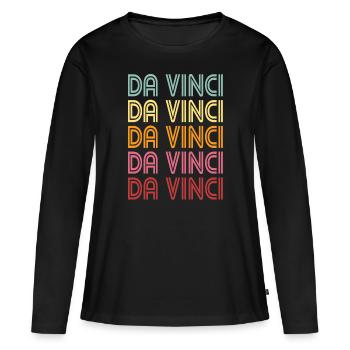 Léonard de Vinci - T-shirt manches longues Premium bio Femme - noir - Devant - Julia (174cm)