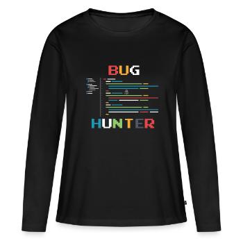 Bugs Bug Gamer Game Gambler Gamer Game Erreur - T-shirt manches longues Premium bio Femme - noir - Devant - Julia (174cm)