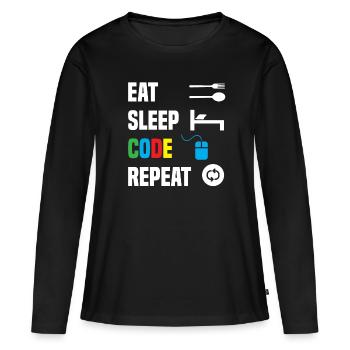 Code Codierung Coder Kodierung Informatiker - Frauen Premium Bio Langarmshirt - Schwarz - Vorne - Julia (174cm)