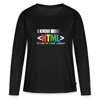 Code Codierung Coder Kodierung Informatiker - Frauen Premium Bio Langarmshirt - Schwarz - Vorne - Julia (174cm)