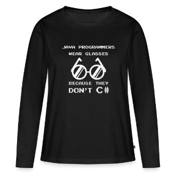 Code Codierung Coder Kodierung Informatiker - Frauen Premium Bio Langarmshirt - Schwarz - Vorne - Julia (174cm)
