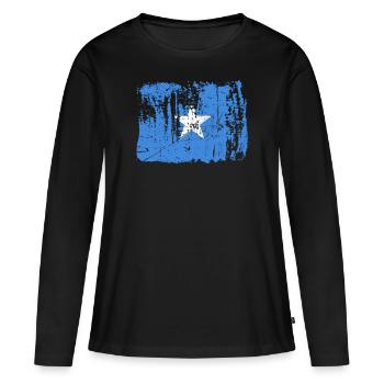 Somalie - T-shirt manches longues Premium bio Femme - noir - Devant - Julia (174cm)