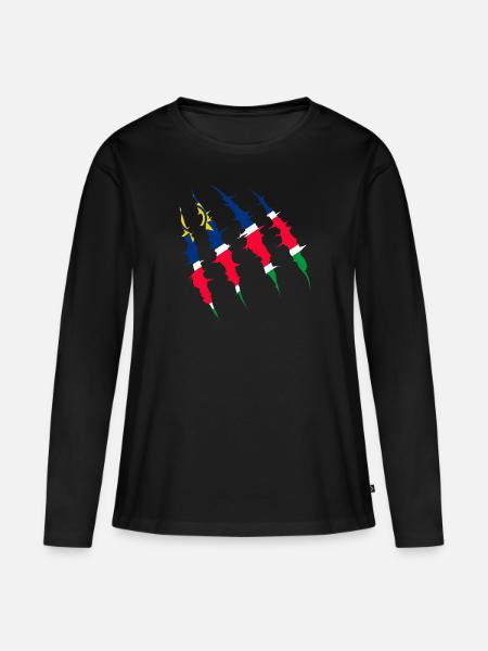 Namibia - Frauen Premium Bio Langarmshirt - Schwarz