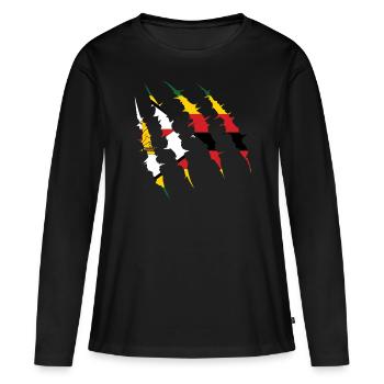 Zimbabwe - T-shirt manches longues Premium bio Femme - noir - Devant - Julia (174cm)