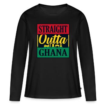 Ghana - T-shirt manches longues Premium bio Femme - noir - Devant - Julia (174cm)