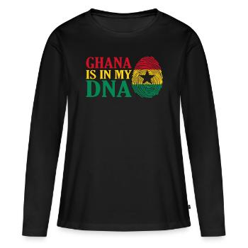 Ghana - T-shirt manches longues Premium bio Femme - noir - Devant - Julia (174cm)