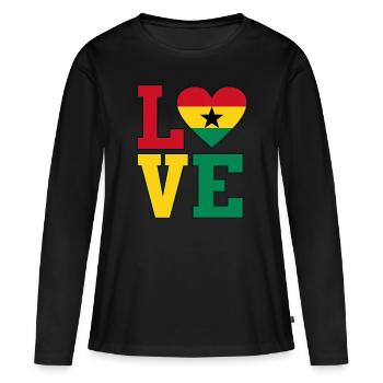 Ghana - T-shirt manches longues Premium bio Femme - noir - Devant - Julia (174cm)