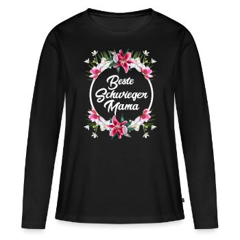 Beste Schwiegermama der Welt Schwiegermutter - Frauen Premium Bio Langarmshirt - Schwarz - Vorne - Julia (174cm)