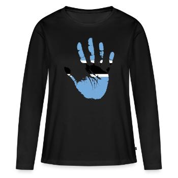 Botswana - T-shirt manches longues Premium bio Femme - noir - Devant - Julia (174cm)