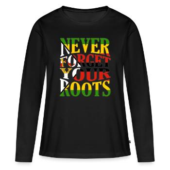 Zimbabwe - T-shirt manches longues Premium bio Femme - noir - Devant - Julia (174cm)