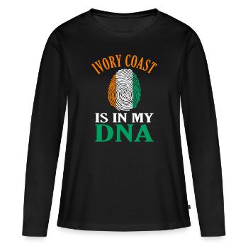 Côte d’Ivoire - T-shirt manches longues Premium bio Femme - noir - Devant - Julia (174cm)