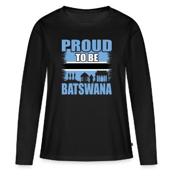 Botswana - T-shirt manches longues Premium bio Femme - noir - Devant - Julia (174cm)