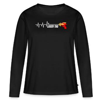 Laser Tag - T-shirt manches longues Premium bio Femme - noir - Devant - Julia (174cm)