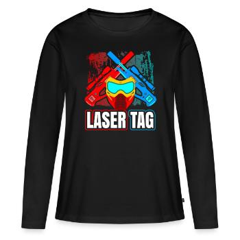 Laser Tag - T-shirt manches longues Premium bio Femme - noir - Devant - Julia (174cm)