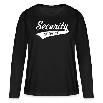 Service de sécurité (Sécurité / Équipe) - T-shirt manches longues Premium bio Femme - noir - Devant - Julia (174cm)