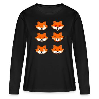 Renard - T-shirt manches longues Premium bio Femme - noir - Devant - Julia (174cm)