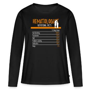 Ingrédients hématologues - T-shirt manches longues Premium bio Femme - noir - Devant - Julia (174cm)