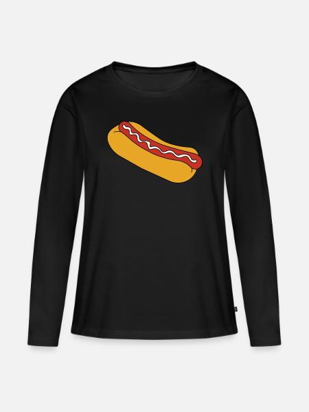 Hot Dog Fast Food Sausage Rolls - Women's Premium Organic Long Sleeve Shirt - black