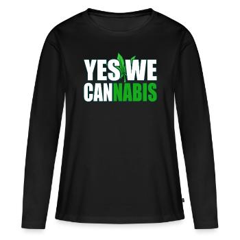 Cannabis - T-shirt manches longues Premium bio Femme - noir - Devant - Julia (174cm)