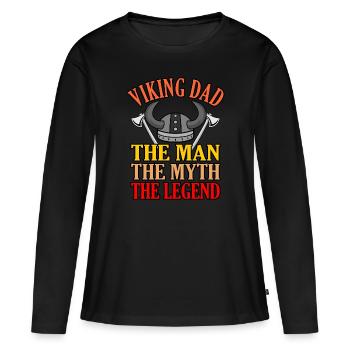 Wikinger - Frauen Premium Bio Langarmshirt - Schwarz - Vorne - Julia (174cm)