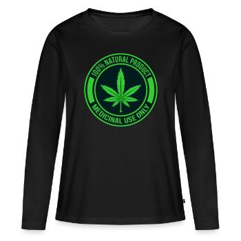 Cannabis - T-shirt manches longues Premium bio Femme - noir - Devant - Julia (174cm)