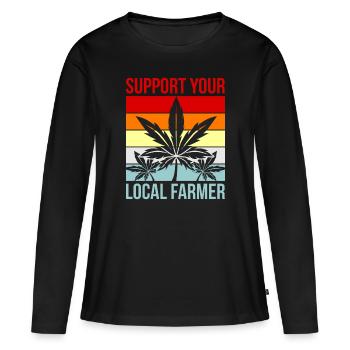 Cannabis - Women's Premium Organic Long Sleeve Shirt - black - Front - Julia (174cm)