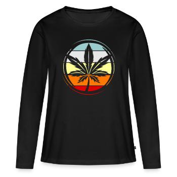 Cannabis - T-shirt manches longues Premium bio Femme - noir - Devant - Julia (174cm)