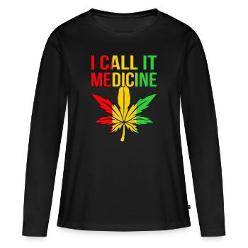 Cannabis - T-shirt manches longues Premium bio Femme - noir - Devant - Julia (174cm)