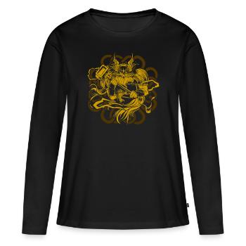 Wikinger - Frauen Premium Bio Langarmshirt - Schwarz - Vorne - Julia (174cm)