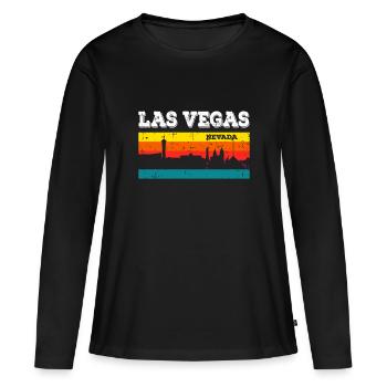 Las Vegas Nevada - T-shirt manches longues Premium bio Femme - noir - Devant - Julia (174cm)