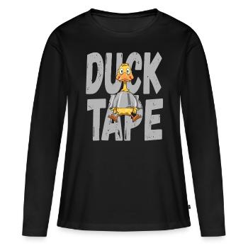Ruban adhésif de canard pour hommes et femmes - T-shirt manches longues Premium bio Femme - noir - Devant - Julia (174cm)