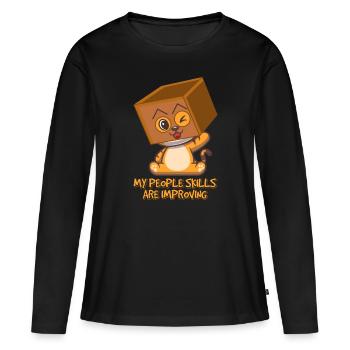 Tiger - Frauen Premium Bio Langarmshirt - Schwarz - Vorne - Julia (174cm)