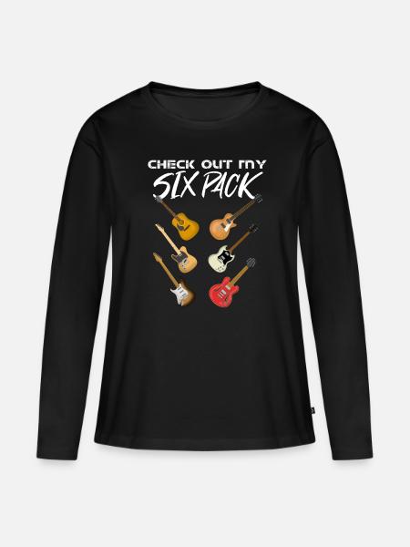 Gitarre - Frauen Premium Bio Langarmshirt - Schwarz