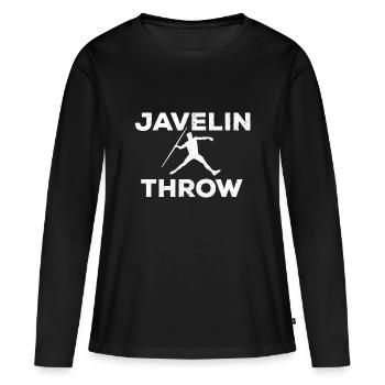 Lancer du javelot Lancer du javelot Lancer du javelot Athlétisme - T-shirt manches longues Premium bio Femme - noir - Devant - Julia (174cm)