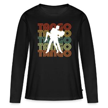 TANGO - T-shirt manches longues Premium bio Femme - noir - Devant - Julia (174cm)