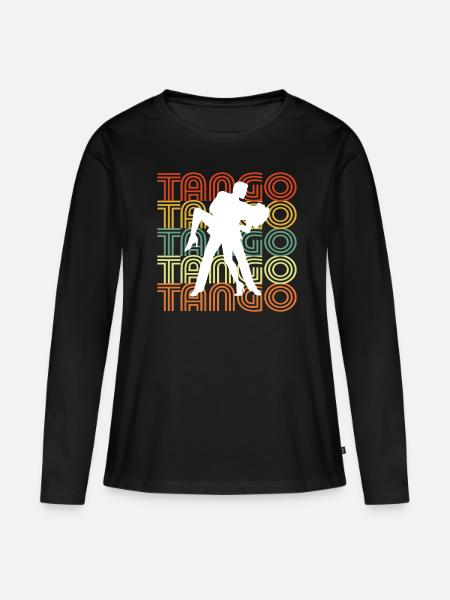 TANGO - Frauen Premium Bio Langarmshirt - Schwarz