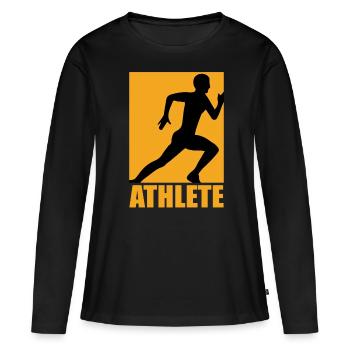 Athlete Design - Frauen Premium Bio Langarmshirt - Schwarz - Vorne - Julia (174cm)
