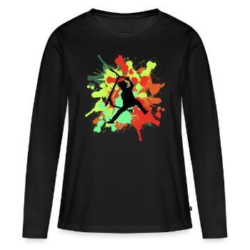 Freestyle Scooter - Frauen Premium Bio Langarmshirt - Schwarz - Vorne - Julia (174cm)