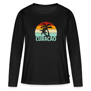 Curaçao - T-shirt manches longues Premium bio Femme - noir - Devant - Julia (174cm)