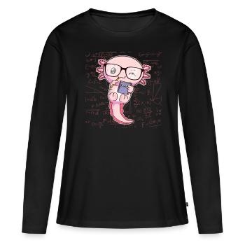 Kawaii Axolotl Pun Lustig Math Mathematik Geschenk - Frauen Premium Bio Langarmshirt - Schwarz - Vorne - Julia (174cm)