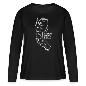 Pacific Crest Trail, Wandern - Frauen Premium Bio Langarmshirt - Schwarz - Vorne - Julia (174cm)