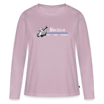 Bochum Honor Pride Tradition - T-shirt manches longues Premium bio Femme - rose poudré - Devant - Julia (174cm)