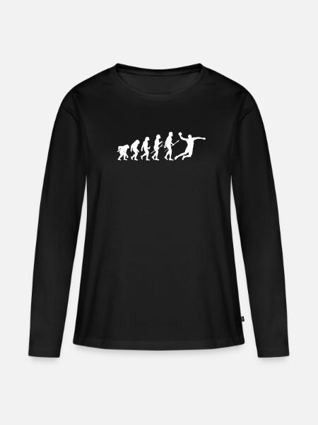 Handball Evolution Handballer - Frauen Premium Bio Langarmshirt - Schwarz