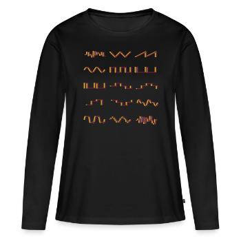 Synthétiseur Synthétiseurs Rétro Synthétiseurs - T-shirt manches longues Premium bio Femme - noir - Devant - Julia (174cm)