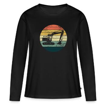 Excavatrices Conducteurs d’excavatrices Excavatrices Chantier de construction Construction de routes - T-shirt manches longues Premium bio Femme - noir - Devant - Julia (174cm)