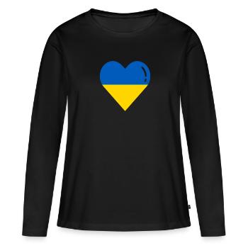 Ukraine Drapeau Kiev - T-shirt manches longues Premium bio Femme - noir - Devant - Julia (174cm)