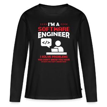 I'm a Software Engineer Software Developer - Frauen Premium Bio Langarmshirt - Schwarz - Vorne - Julia (174cm)