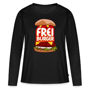 Freiburg Burger Freiburger - Frauen Premium Bio Langarmshirt - Schwarz - Vorne - Julia (174cm)