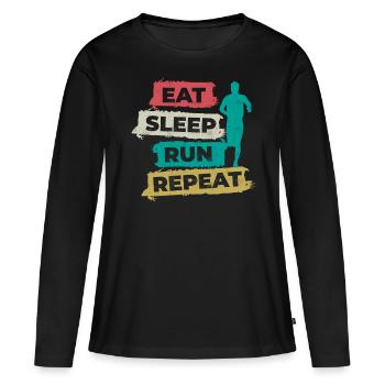 Course, Coureur, Marathonien, Coureur de 10 km - T-shirt manches longues Premium bio Femme - noir - Devant - Julia (174cm)