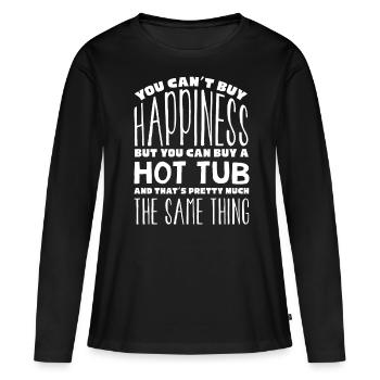 Le tourbillon est le bonheur - T-shirt manches longues Premium bio Femme - noir - Devant - Julia (174cm)